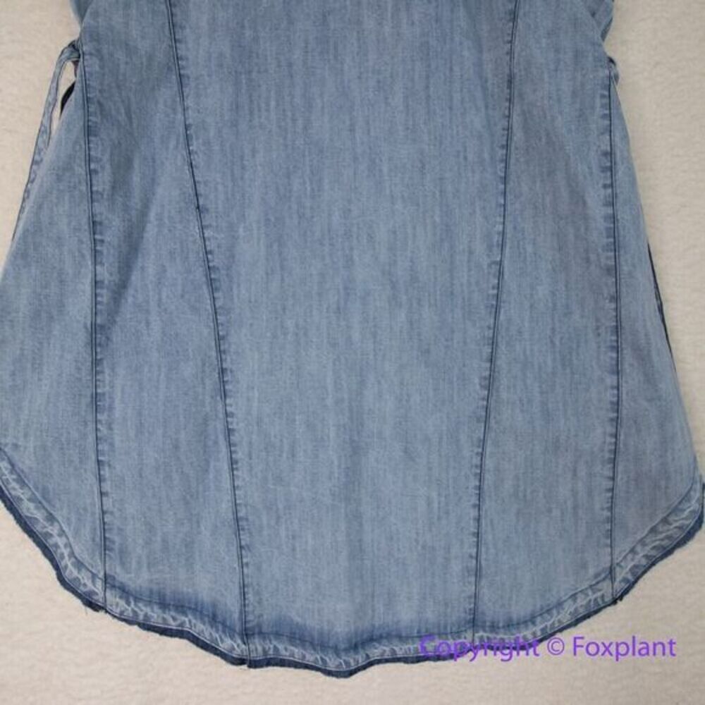 New! FREE PEOPLE Isabella Denim Tunic Dress Faded Vintage, size L - Picture 5 of 16